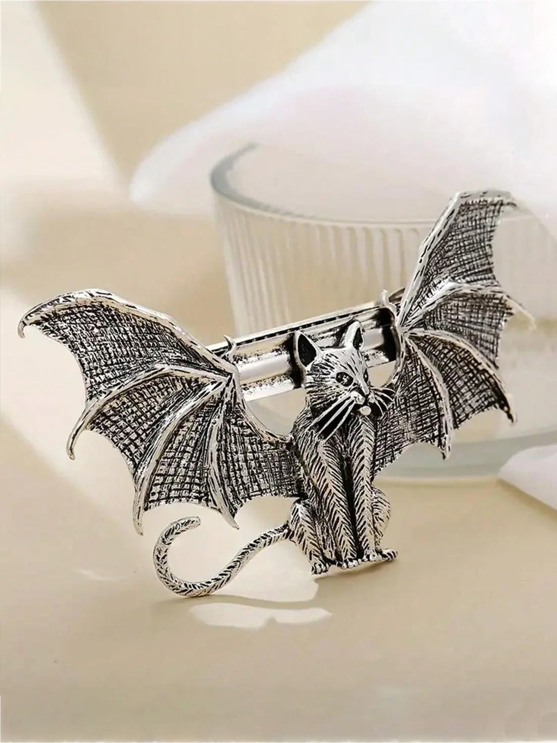 Gothic Bat Cat Hair Clip