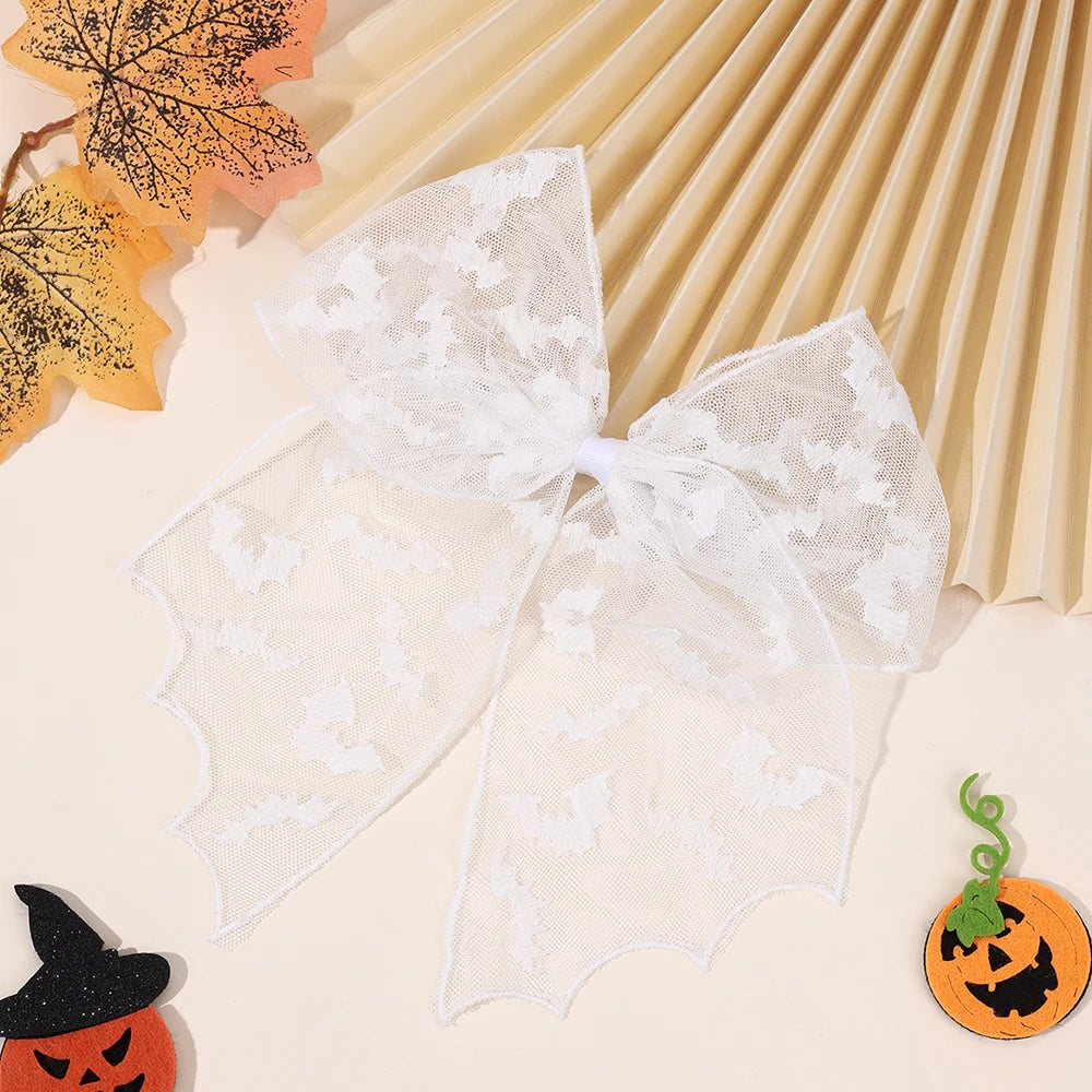 Barrettes chauve-souris effrayantes avec voile en dentelle – Glamour gothique pour Halloween