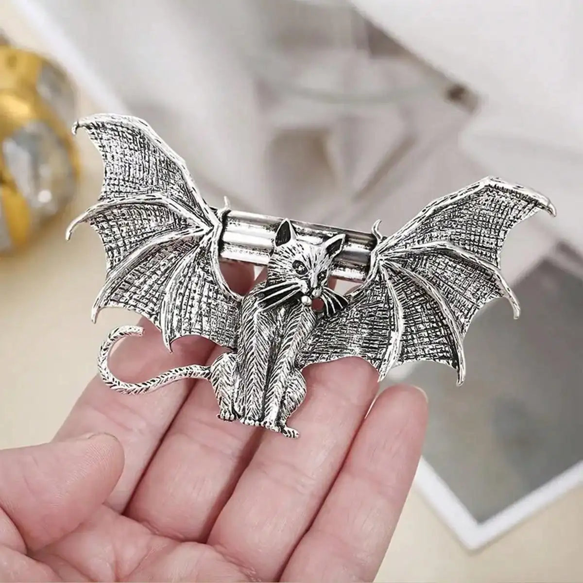 Gothic Bat Cat Hair Clip
