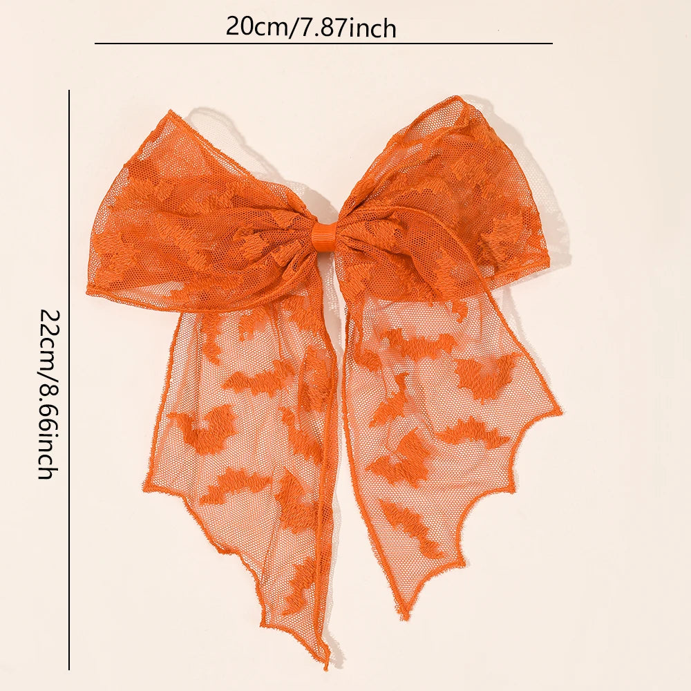 Barrettes chauve-souris effrayantes avec voile en dentelle – Glamour gothique pour Halloween