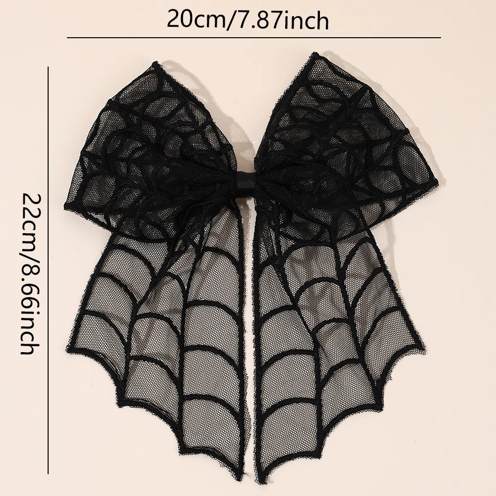 Barrettes chauve-souris effrayantes avec voile en dentelle – Glamour gothique pour Halloween