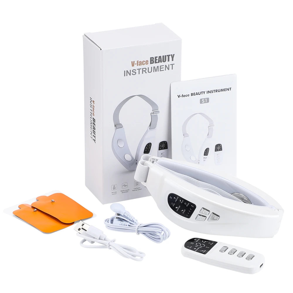 5-in-1 Face Lifting Massager – Double Chin Reducer with Remote Control