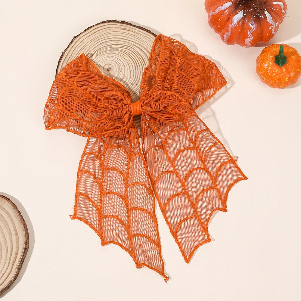 Barrettes chauve-souris effrayantes avec voile en dentelle – Glamour gothique pour Halloween