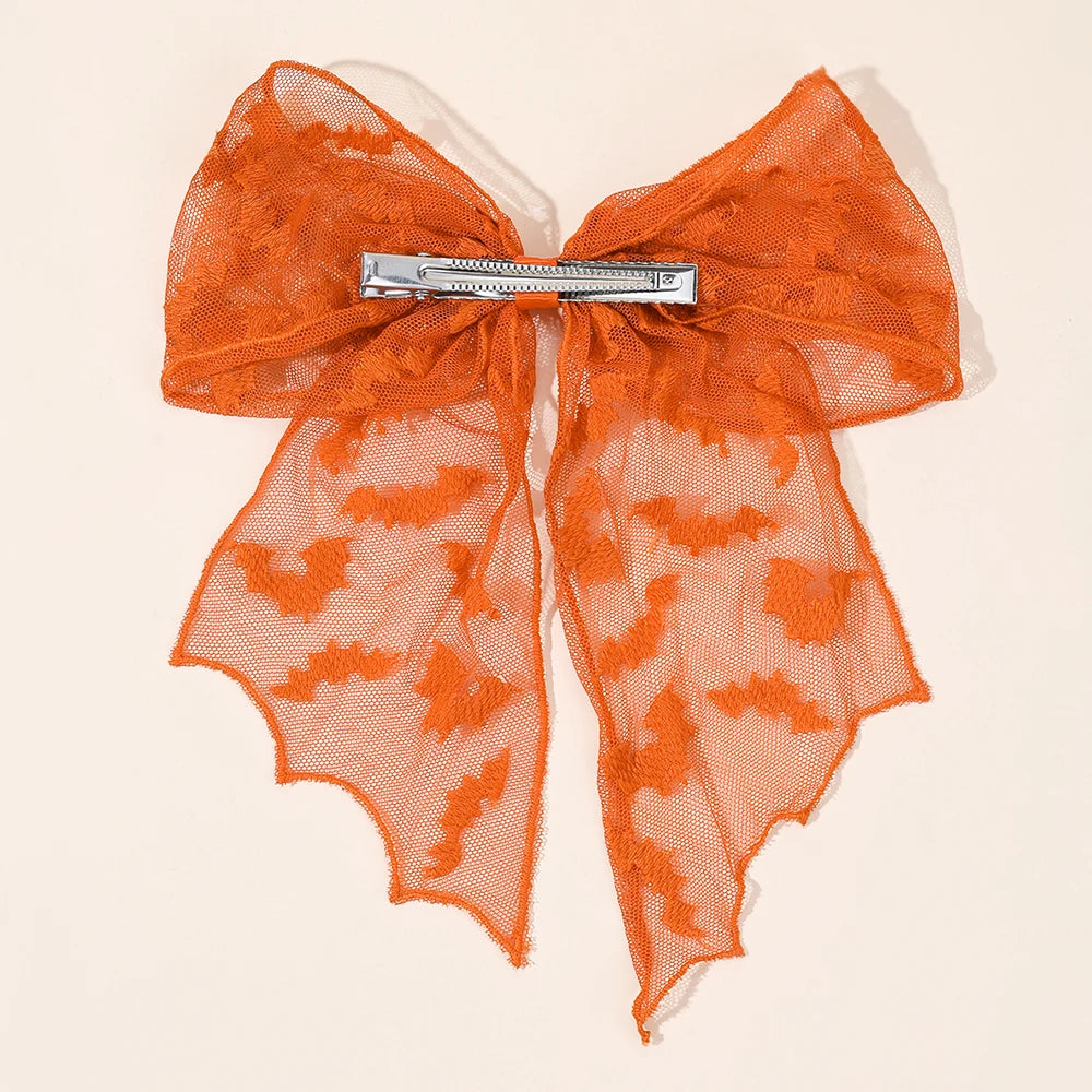 Barrettes chauve-souris effrayantes avec voile en dentelle – Glamour gothique pour Halloween