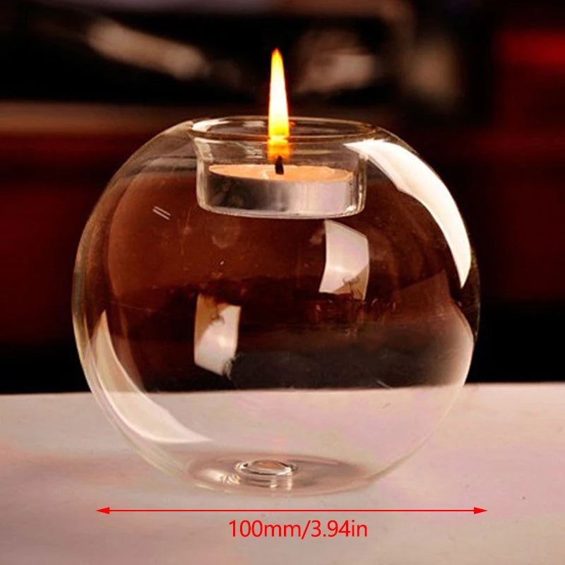 Round Glass Tea Light Holder — Soft Glow for Elegant Atmospheres