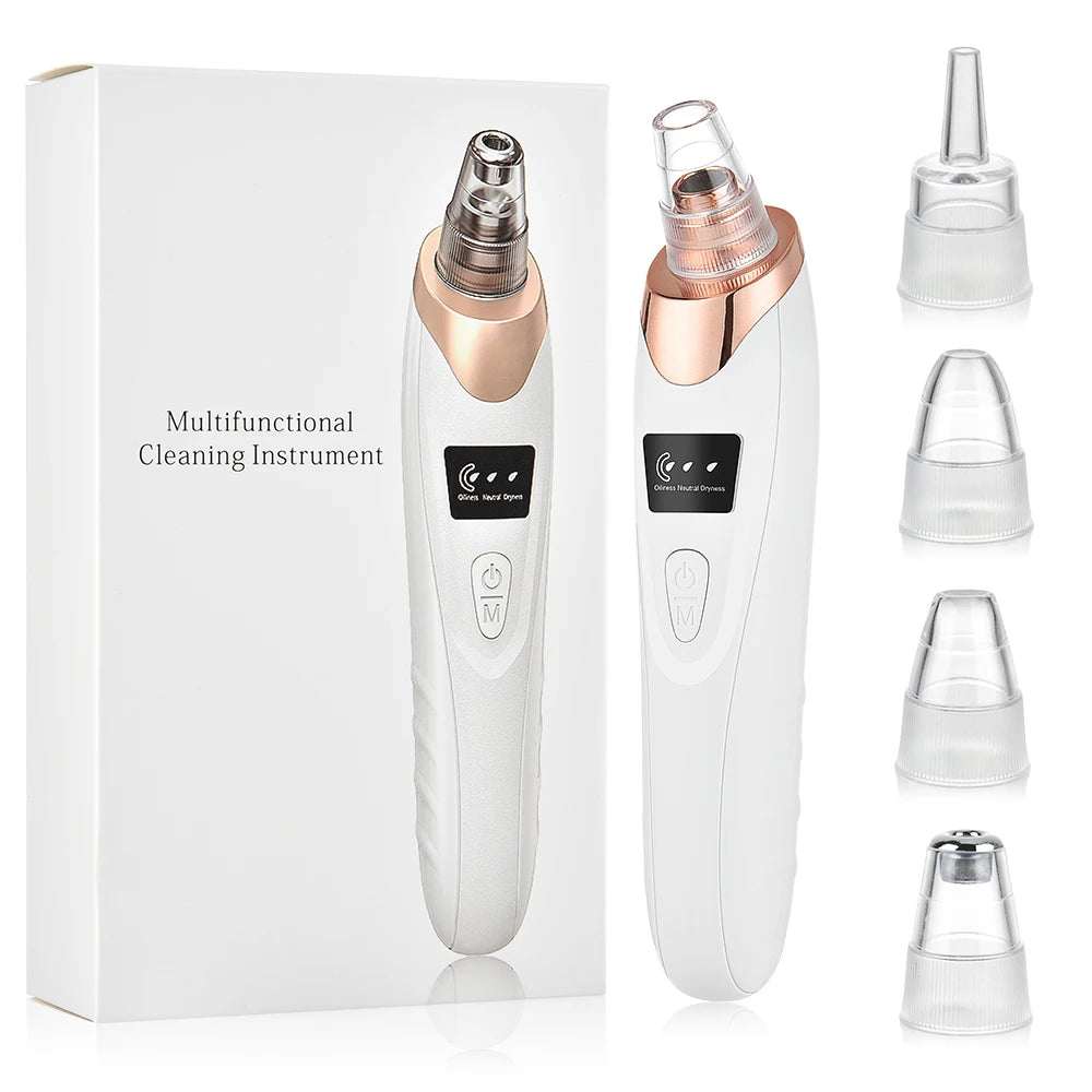 Limpiador de poros facial: removedor eléctrico de puntos negros y aspirador de acné