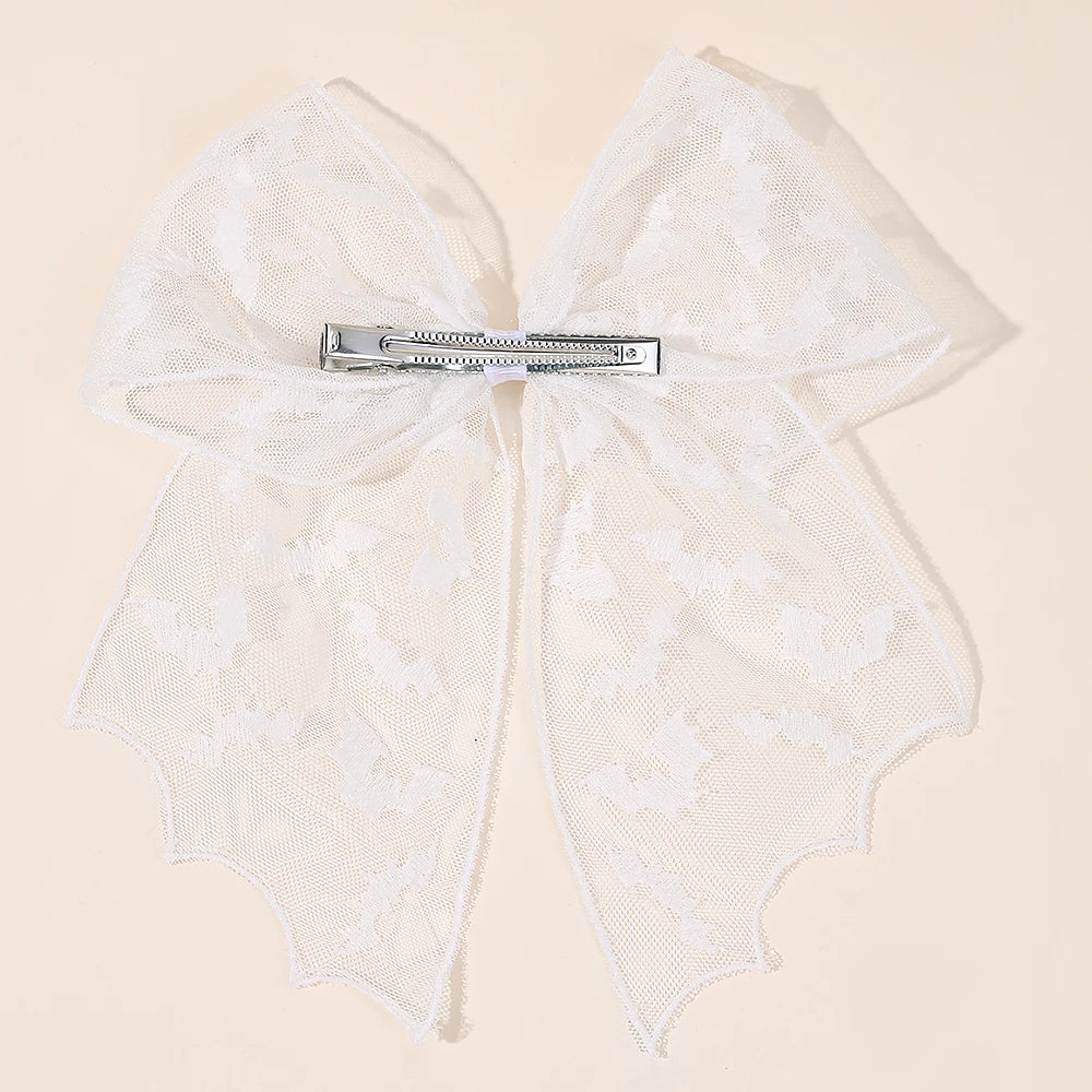Barrettes chauve-souris effrayantes avec voile en dentelle – Glamour gothique pour Halloween