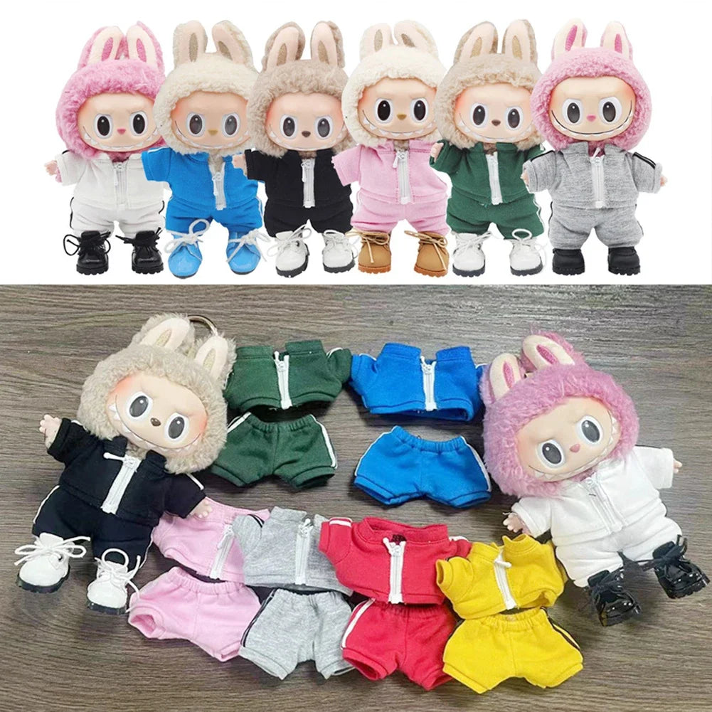 Labubu 17cm Doll Outfit – Tennis Sportswear Set with Cap, Shoes & Racket