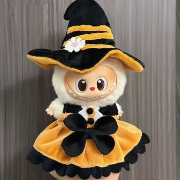 Para muñeca labubu Ropa de Halloween Accesorios Ropa de vestir Para 15-17cm Ropa labubu Traje de calabaza de Halloween Accesorios