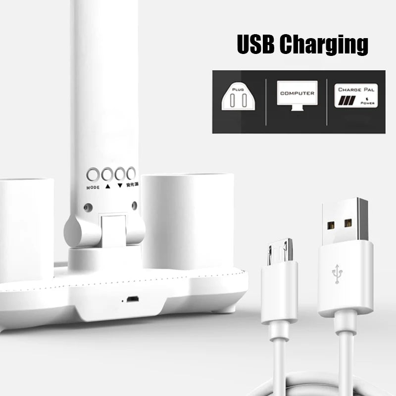 Multifunctional Desk Lamp – LED Light, Fan & Digital Clock | USB Charging