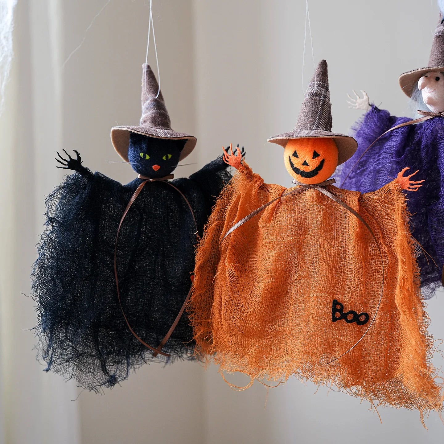 Halloween Pendants: Cat, Witch & Pumpkin
