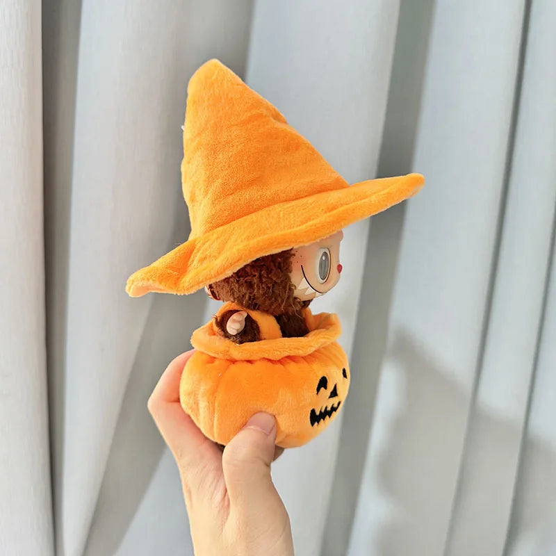 Labubu I - II Dolls Halloween Outfit – Cute Pumpkin Party Costume for 15–17cm Plush Dolls