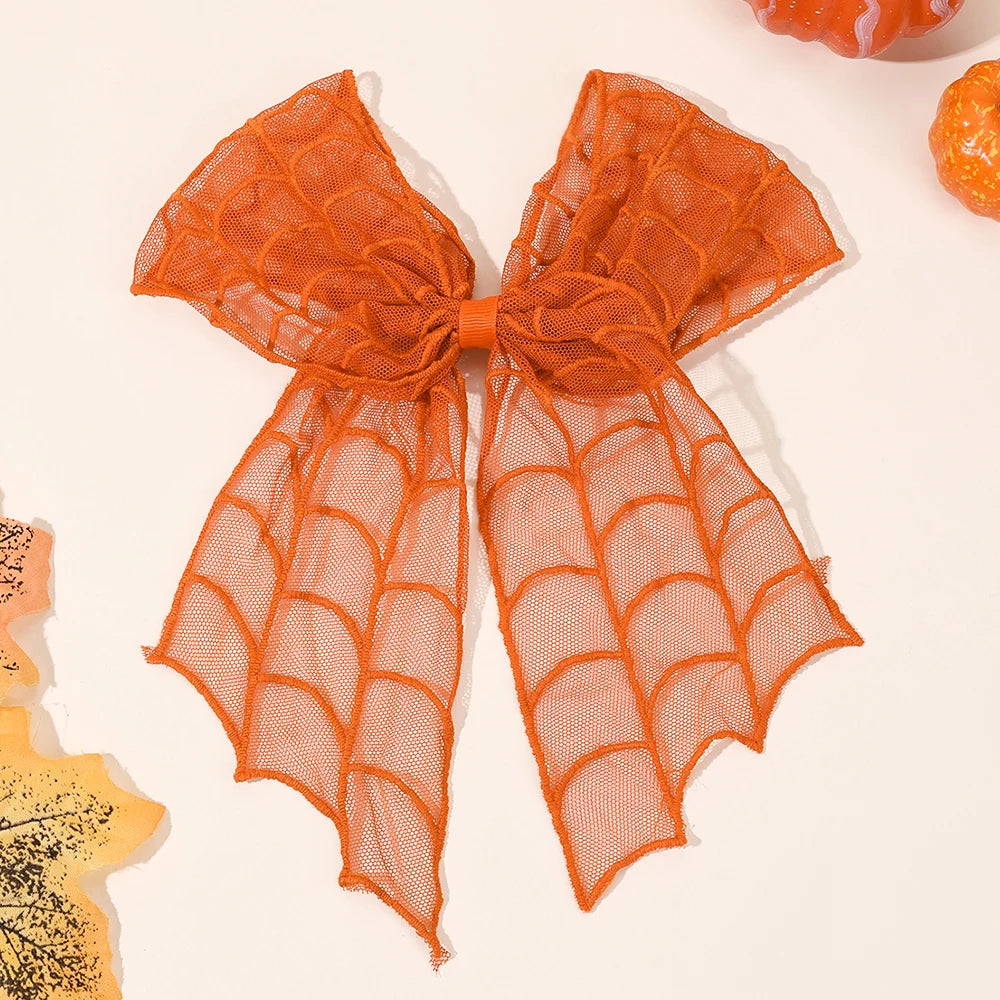 Barrettes chauve-souris effrayantes avec voile en dentelle – Glamour gothique pour Halloween