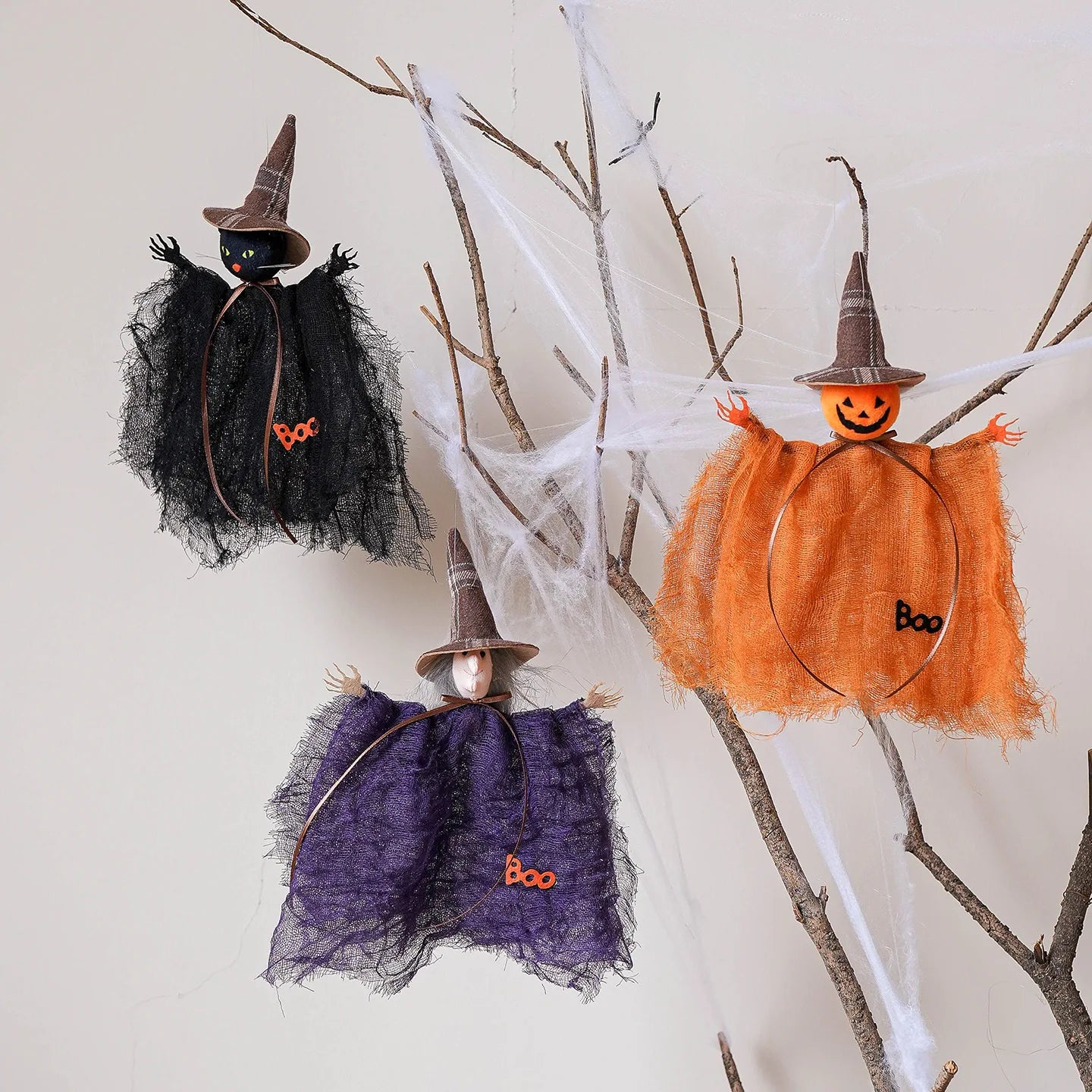 Halloween Pendants: Cat, Witch & Pumpkin