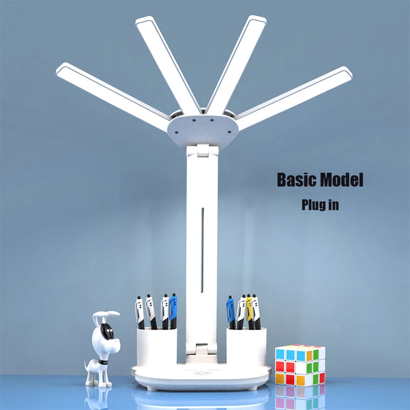 Multifunctional Desk Lamp – LED Light, Fan & Digital Clock | USB Charging