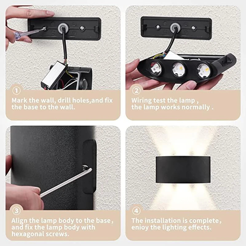 Apliques de pared LED Lámpara moderna para interior y exterior