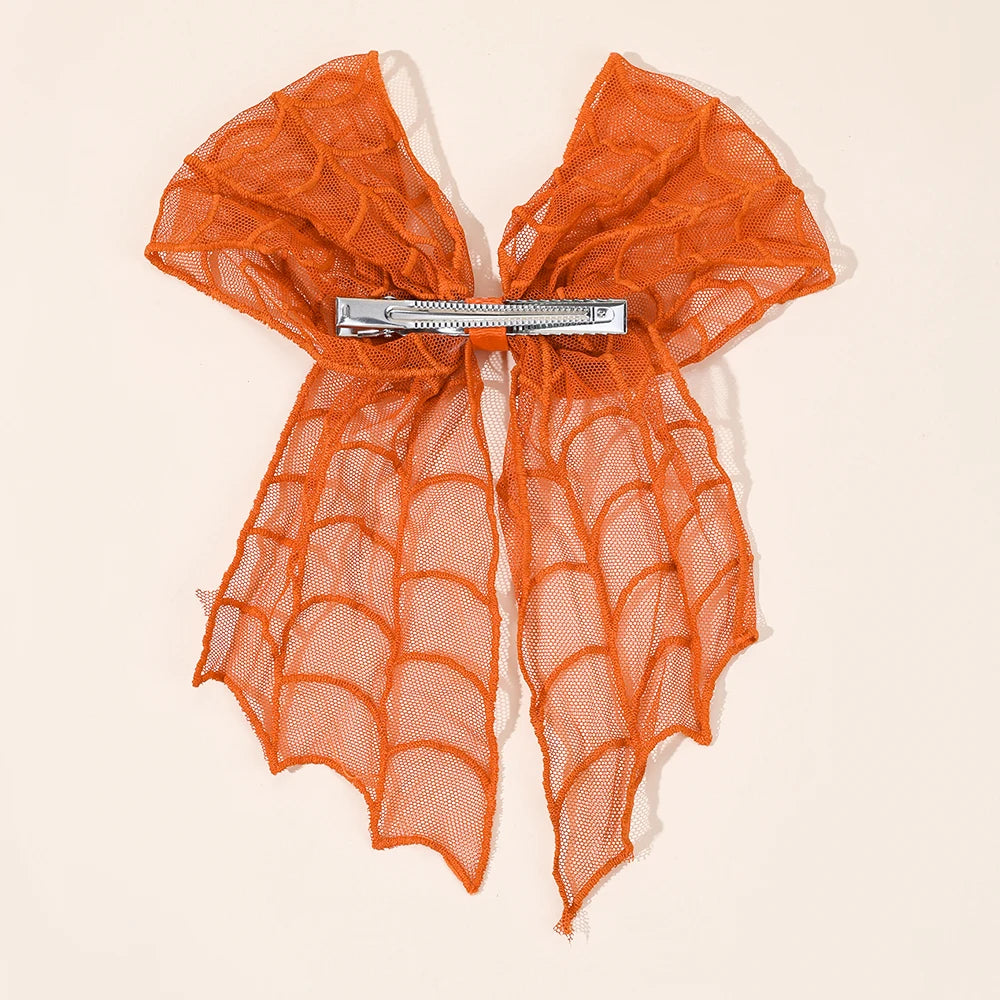 Barrettes chauve-souris effrayantes avec voile en dentelle – Glamour gothique pour Halloween