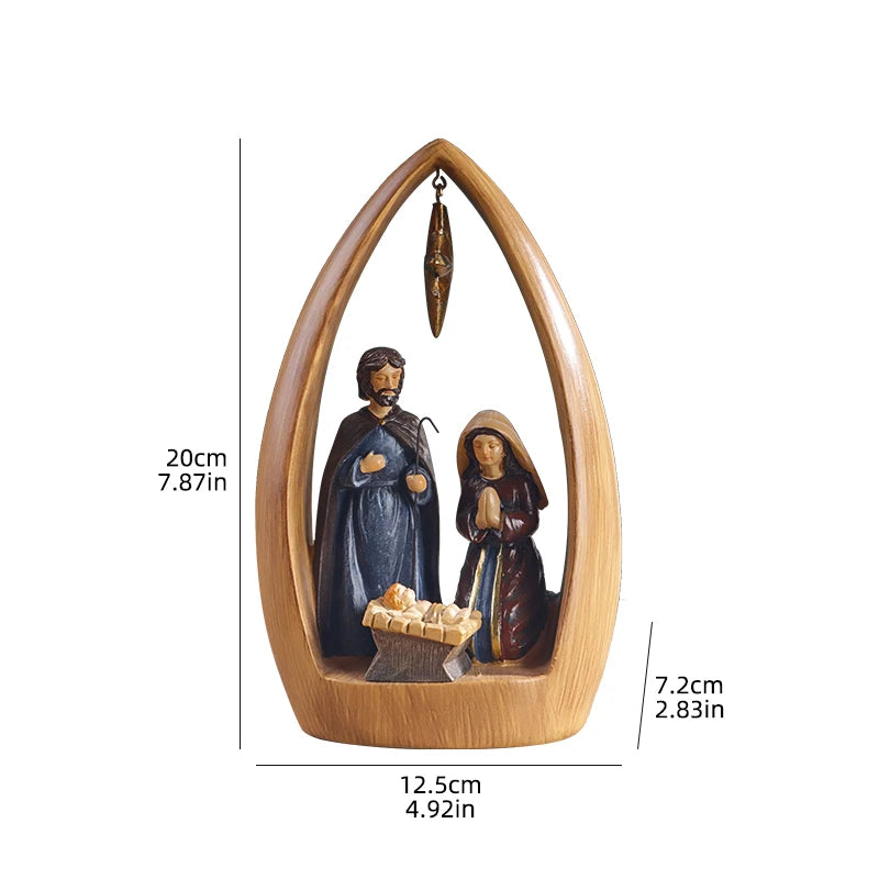 Luxury 20cm Nativity Sculpture in Resin