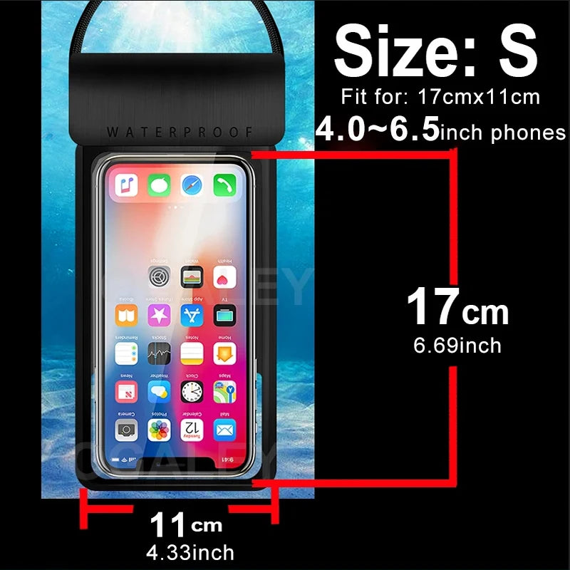 Universal Waterproof Mobile Case – IPX8 Underwater Pouch for All Phones