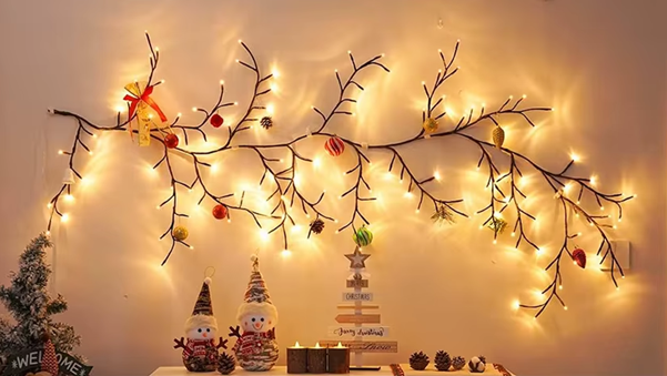 Rama de sauce flexible con luz LED de 1,85 m (USB/Solar)