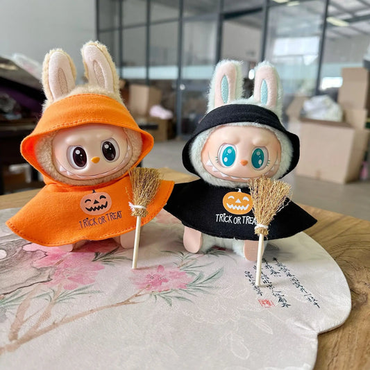 Labubu collectible doll set for Halloween display