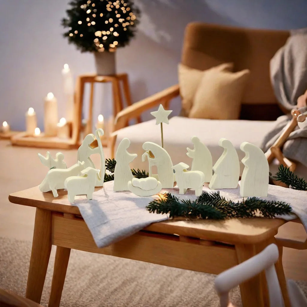 Minimalist Wooden Nativity Set