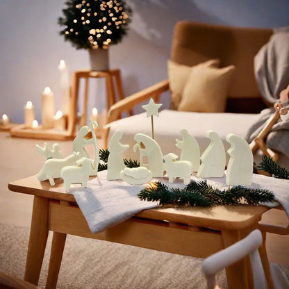 Minimalist Wooden Nativity Set