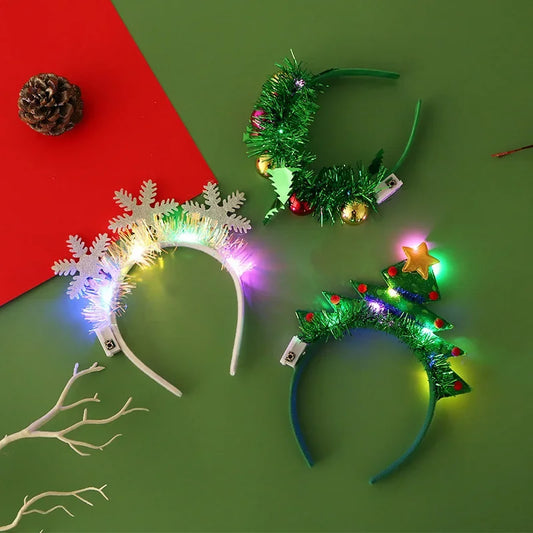 Christmas LED Light-Up Headband – Glowing Festive Headwear for Kids