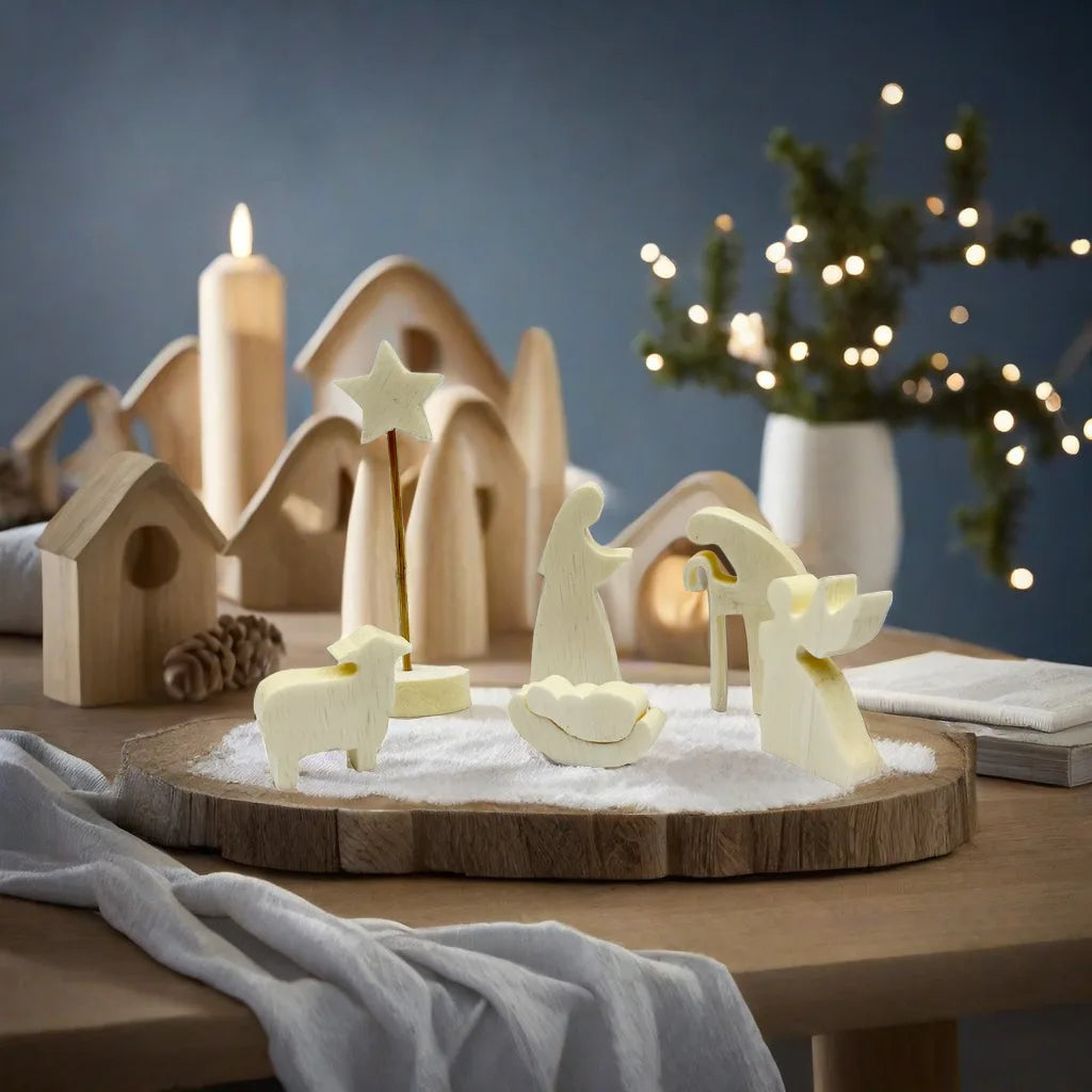 Minimalist Wooden Nativity Set