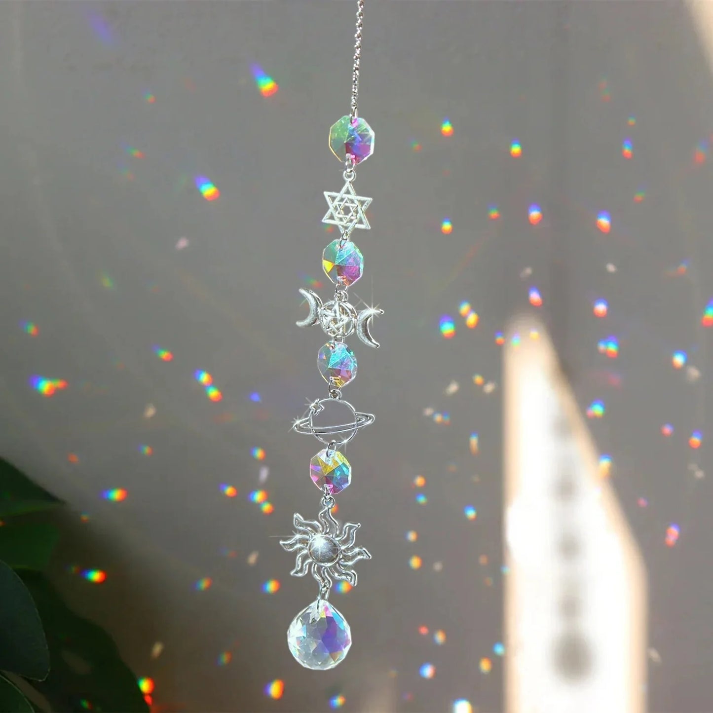 Crystal Suncatcher Pendant: Rainbow Maker & Solar Magic Décor