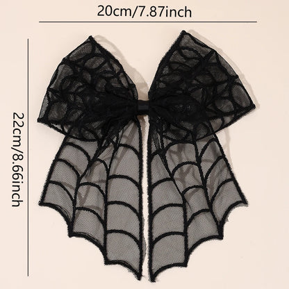 Barrettes chauve-souris effrayantes avec voile en dentelle – Glamour gothique pour Halloween