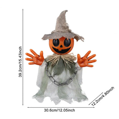 Animated Halloween Pumpkin Specifications - 16" Motion Sensor Ghost | Technical Details View