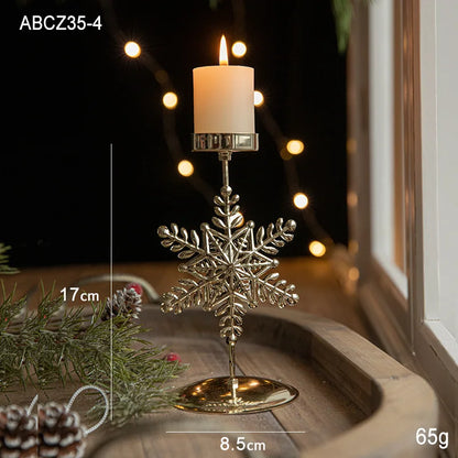 Candelabro de lujo chapado en oro para mesas navideñas festivas
