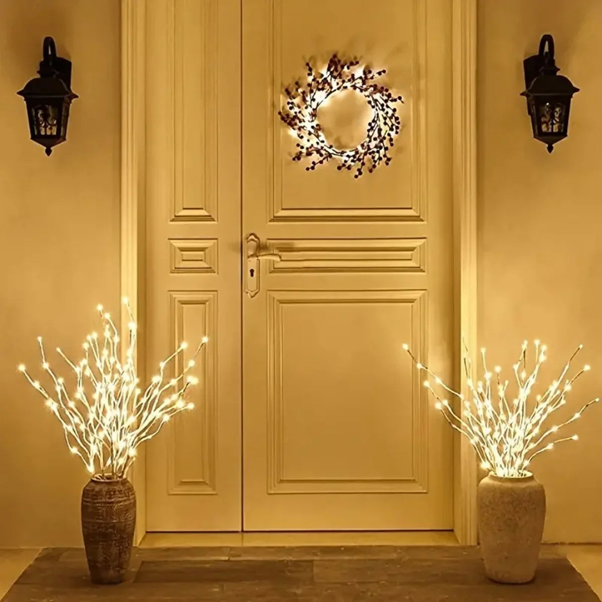 Design nordique : guirlandes lumineuses chaleureuses et festives de 72 cm pour la maison