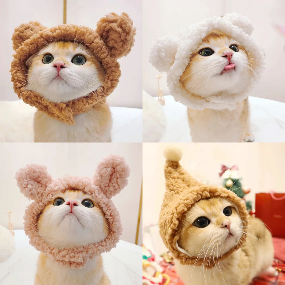 Funny Cat Cap – Bear Plush Cosplay Head Cover