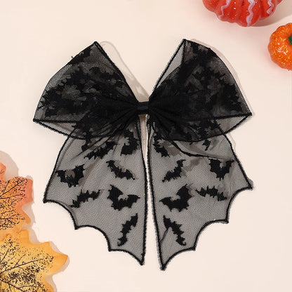 Barrettes chauve-souris effrayantes avec voile en dentelle – Glamour gothique pour Halloween