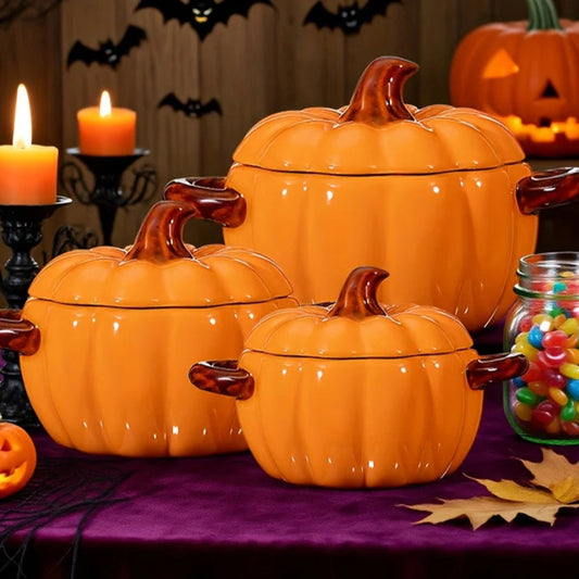 set of three ceramic casseroles