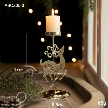 Candelabro de lujo chapado en oro para mesas navideñas festivas