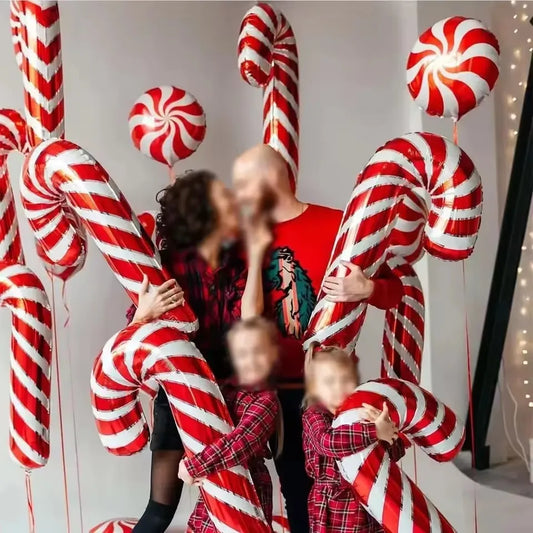5 Pcs Giant Candy Cane Foil Balloons (85cm)