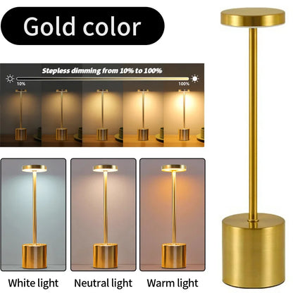 Sophisticated Ambience: Minimalist Touch Lamp, 3-Colour Stepless Dimming