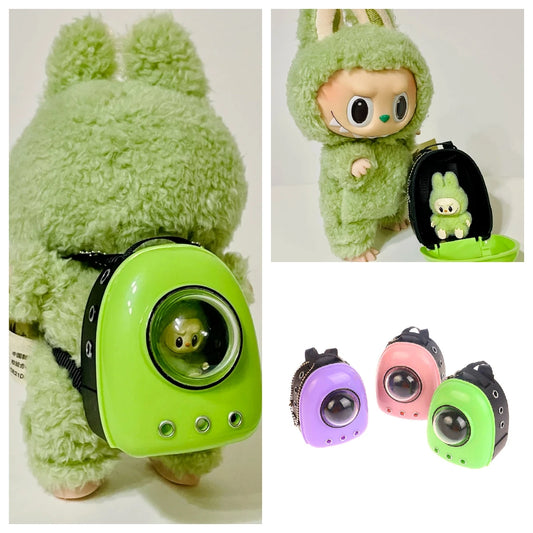 Mini Canvas Pet Bag for Labubu Dolls – Backpack Accessory for 15cm & 17cm Dolls