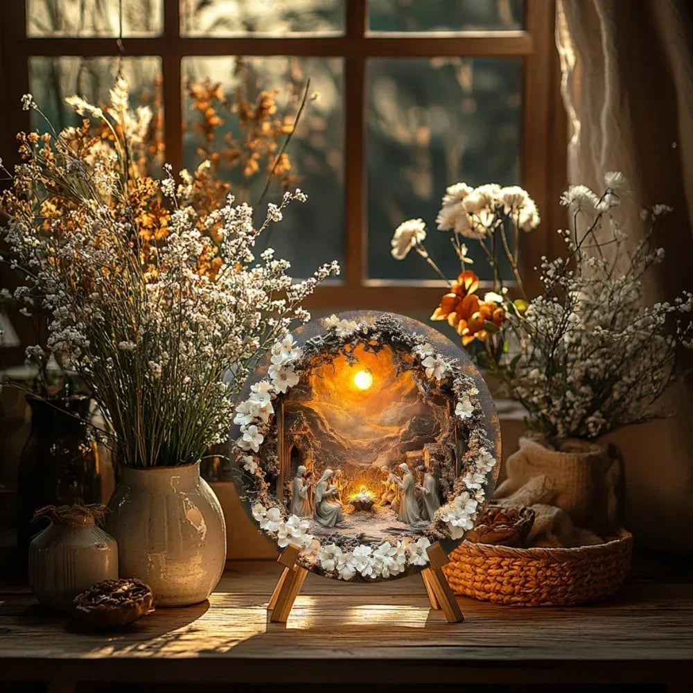 Metal Wall Art: Classic Nativity Scene (Aluminium)