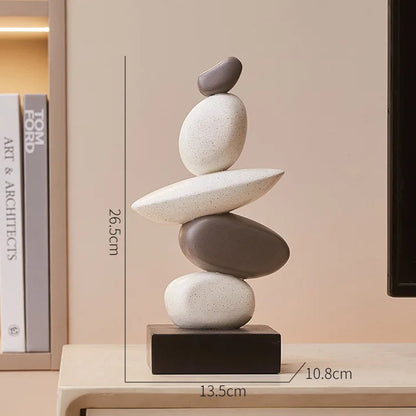 Abstract Stacked Stone Resin Sculpture 26.5 cm