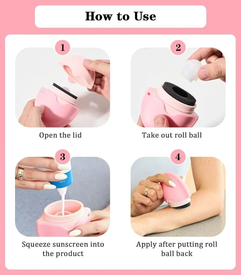 Sunscreen Lotion Roll-On & Sponge Applicator