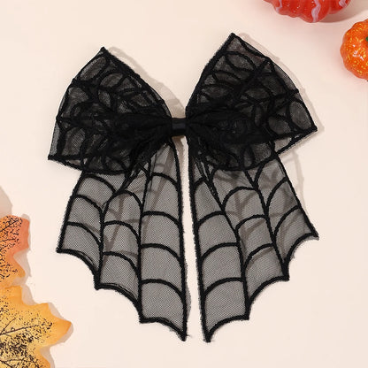 Barrettes chauve-souris effrayantes avec voile en dentelle – Glamour gothique pour Halloween