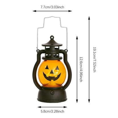 Halloween Pumpkin Lights Decorative Kerosene Lanterns LED Handheld Lamp Pumpkin for Table Camping Garden Yard Decorations