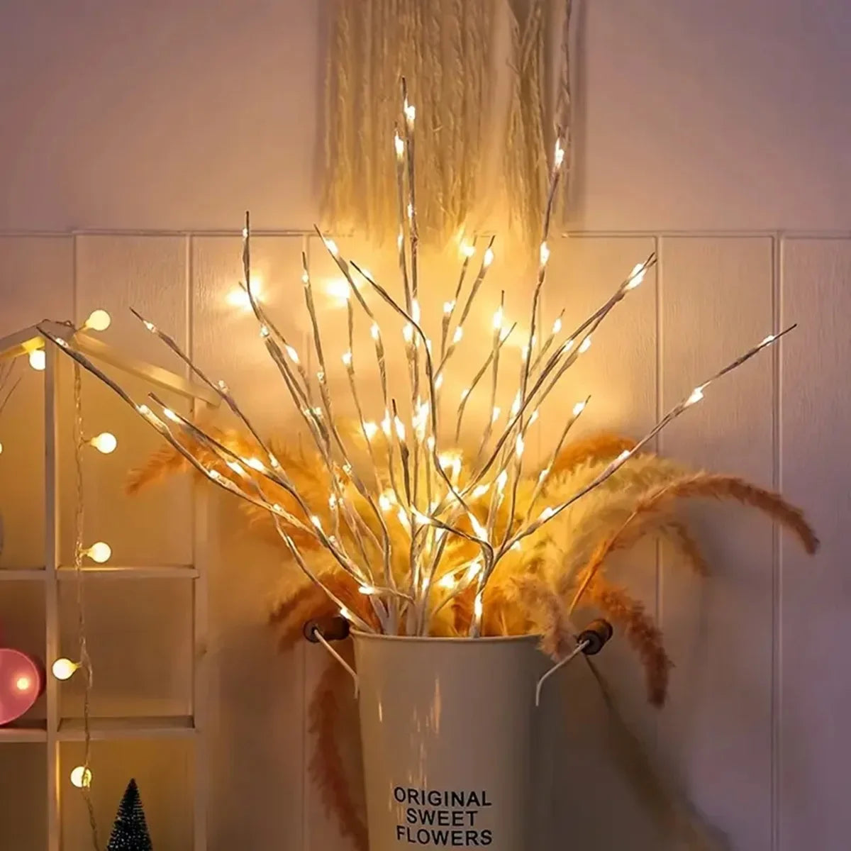 Design nordique : guirlandes lumineuses chaleureuses et festives de 72 cm pour la maison