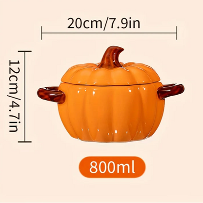 Bowl Ceramic  Casserole Oven-Safe Pot With Lid And Handles
