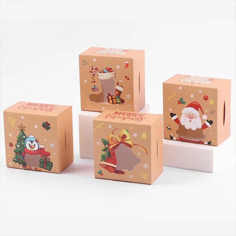 8/24 boîtes pliables assorties pour pommes et friandises de Noël