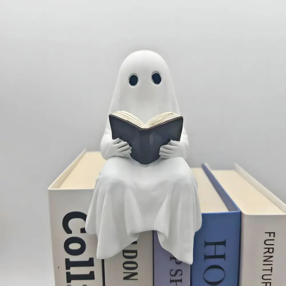 Little Ghost Figurine Display - Perfect Bookshelf Decoration | Halloween Home Garden Decor